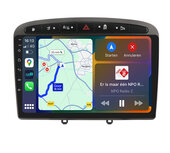 Android navigatie radio met Apple Carplay &amp; Android Auto Draadloos &amp; Bekabeld Peugeot 308