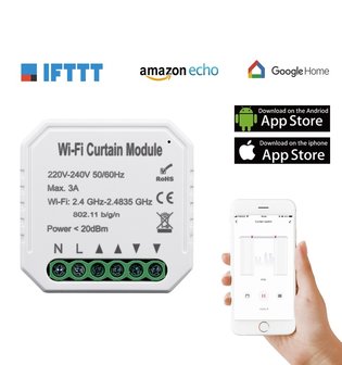 Airco triatlon Schepsel WiFi Smart Up and Down Schakelaar | Smart WiFi Open Dicht Schakelaar | Smart  WiFi Inbouwschakelaar Up/Down| Voice Control werkt met Google Assistant en  Amazon Alexa - Bestgadgets4u