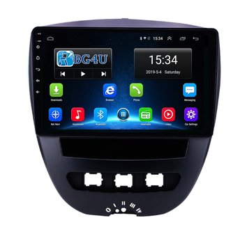 Navigatie radio Citroen C1 Peugeot 107 Toyota Aygo, Android OS, Apple Carplay, 9 inch scherm,  GPS, Wifi, Mirror link, Bluetoot