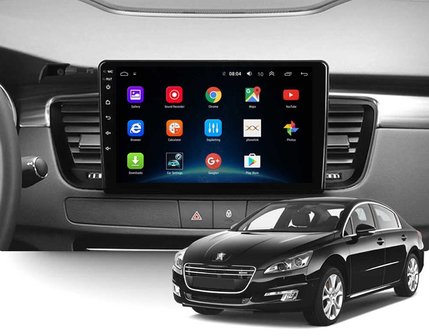 Navigatie radio Peugeot 508 2011-2018, Android, Apple Carplay, 9 inch scherm, GPS, Wifi, Mirror link, Bluetooth