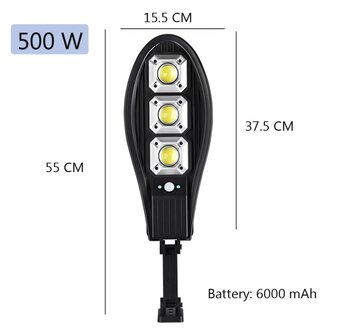 500 Watt LED Solar Lamp - Buiten LED Wandlamp - Met Sensor Afstandsbediening en Ingebouwde Batterij - 180 Graden Draaibaar LED Bouwlamp 2700-6000K