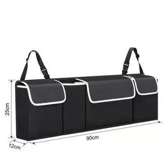 XL Kofferbak Organiser Ophangbaar en Opvouwbaar - Auto Opbergtas - Kofferbak tas - Kofferbak Opbergbox - 20,4 Liter - Zwart