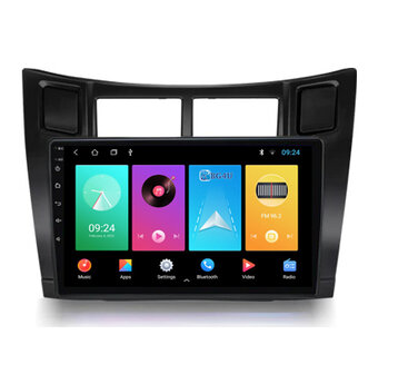 Navigatie radio Toyota Yaris 2005-2011, Android, Apple Carplay, 9 inch scherm, GPS, Wifi, Mirror link, Bluetooth