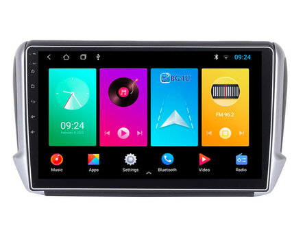 Navigatie radio Peugeot 2008 2015-2018, Android OS, Apple Carplay, 10 inch scherm, Canbus, GPS, Wifi, Mirror link, OBD2, Blueto