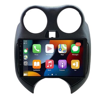 Navigatie radio Nissan Micra 2010-2013, Android, Apple Carplay, 9 inch scherm, GPS, Wifi, Bluetooth