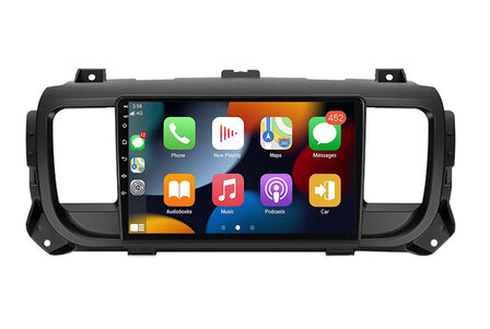 Navigatie radio Peugeot Expert 3 en Citroen Jumpy, Android OS, Apple Carplay, Android Auto, 9 inch scherm, GPS, Wifi, Bluetooth