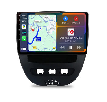Android navigatie radio Citroen C1 Peugeot 107 Toyota Aygo tot 2014 Apple Carplay Android Auto