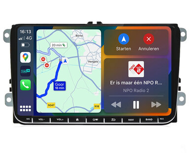 Android navigatie radio VW Volkswagen Golf Polo Passat Touran Tiguan Apple Carplay Android Auto