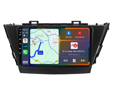 Android navigatie radio met Apple Carplay &amp; Android Auto Draadloos &amp; Bekabeld Toyota Prius V Alpha