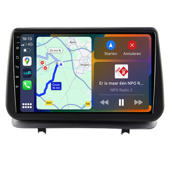 Android navigatie radio met Apple Carplay &amp; Android Auto Draadloos &amp; Bekabeld Renault Clio 3