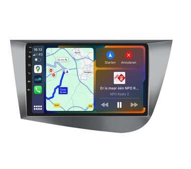 Android navigatie radio met Apple Carplay &amp; Android Auto Draadloos &amp; Bekabeld Seat Leon MK2