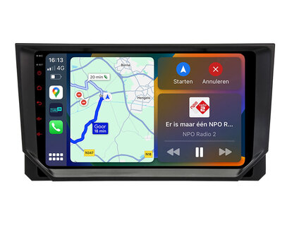 Android navigatie radio met Apple Carplay &amp; Android Auto Draadloos &amp; Bekabeld Seat Ibiza 2017+ type 6F
