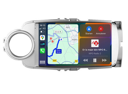 Android navigatie radio met Apple Carplay &amp; Android Auto Draadloos &amp; Bekabeld Toyota Yaris