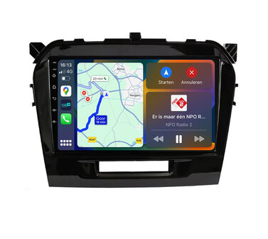Android navigatie radio met Apple Carplay &amp; Android Auto Draadloos &amp; Bekabeld Suzuki Vitara