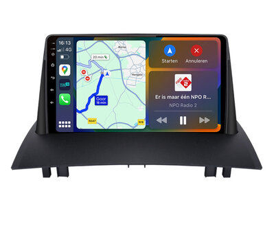 Android navigatie radio met Apple Carplay &amp; Android Auto Draadloos &amp; Bekabeld Renault Megane 2