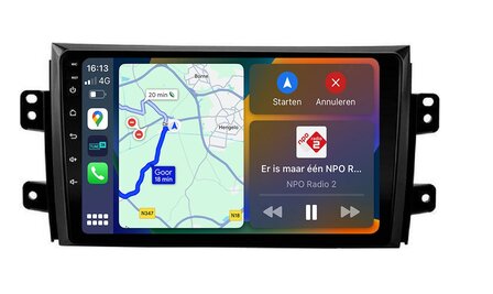 Android Navigatie Radio met Apple Carplay &amp; Android Auto Draadloos &amp; Bekabeld Suzuki SX4 Fiat Sedici 2005-2014