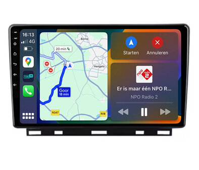 Android Navigatie Radio met Apple Carplay &amp; Android Auto Draadloos &amp; Bekabeld Renault Clio 5
