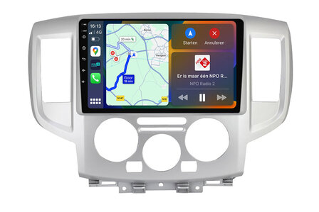 Android Navigatie Radio met Apple Carplay &amp; Android Auto Draadloos &amp; Bekabeld Nissan NV200 2011-2020