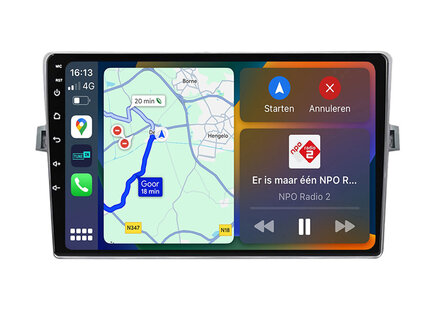 Android Navigatie Radio met Apple Carplay &amp; Android Auto Draadloos &amp; Bekabeld Toyota Verso 2009-2018