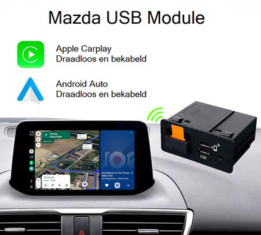 Mazda Connect Carplay Box Android Auto USB Module - Draadloze USB interface voor Mazda Connect Systemen - Integratie met Origin