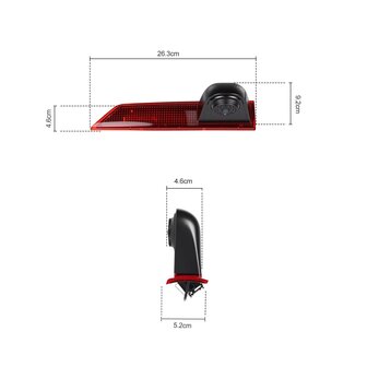 Achteruitrijcamera Ford Transit 2012-2015 - 3e Derde Remlicht HD Camera - Achterdeur - IP67