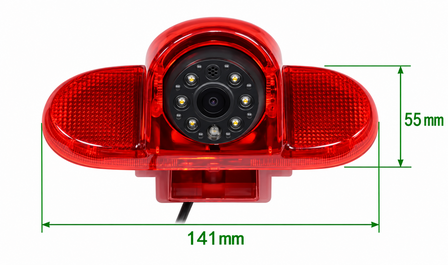 Achteruitrijcamera Renault Trafic Opel Vivaro 2001-2014  - 3e Derde Remlicht HD Camera - Achterdeur - Fisheye 170 graden - IP68