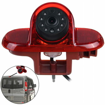 Achteruitrijcamera Renault Trafic Opel Vivaro 2001-2014  - 3e Derde Remlicht HD Camera - Achterdeur - Fisheye 170 graden - IP68