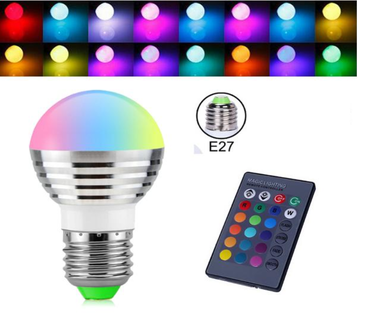 geweer eindeloos psychologie Magic Led Lamp Kleur | Led Bulb | RGBW 3 Watt Led Lampje | IR  Afstandbediening | 16 Kleuren | Dimbaar | E27 Fitting - Bestgadgets4u