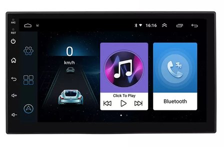 Dubbel Din Navigatie radio universeel Android OS, Apple Carplay, 7 inch full touchscreen GPS Wifi Mirror link OBD2 Bluetooth 3G/4G | Merk BG4U