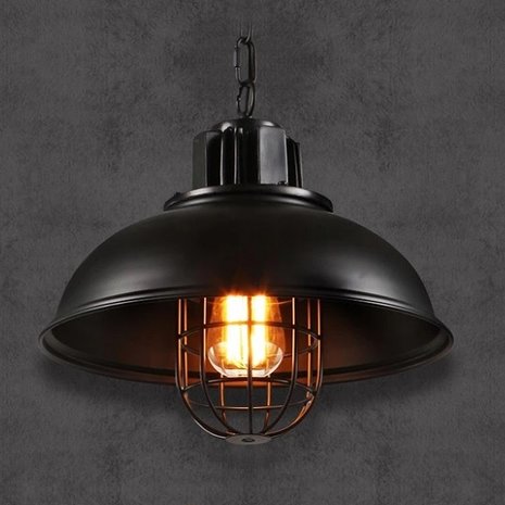 Robuuste Retro Industriële Hanglamp | Vintage Metalen Bar Cafe Style Hang Lamp | Inclusief Edison Filament Lichtbron | Kleur -