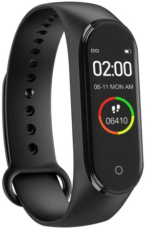 Fitness Activity Tracker met Hartslagmeter en Bloeddrukmeter | M4 Fitness Activity Tracker Smart Watch met OLED Kleurendisplay