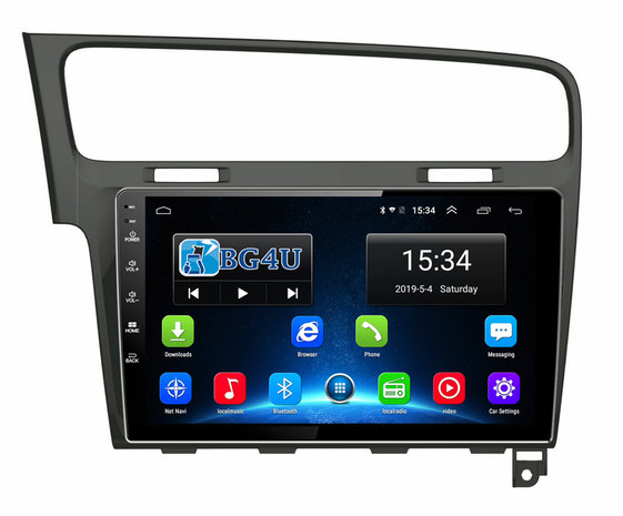 Navigatie radio VW Volkswagen Golf 7, Android OS, 10.1 inch scherm, Canbus, GPS, Wifi, Apple Carplay, Mirror link, OBD2, Bluetooth, 3G/4G Piano black