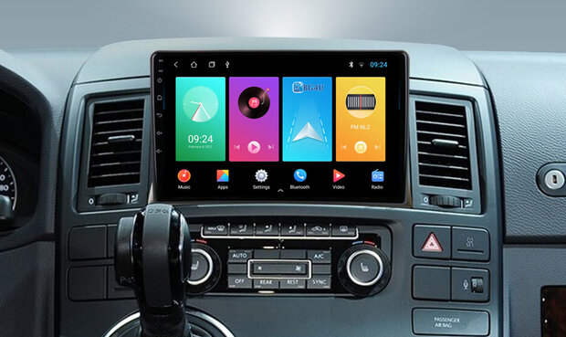 Navigatie radio VW Volkswagen T5 Transporter, Android, Apple Carplay, 9 inch scherm, GPS, Wifi, Bluetooth