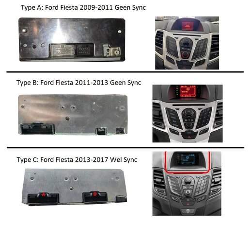 Navigatie radio Ford Fiesta 2009-2017, Android OS, Apple Carplay, 9 inch scherm, GPS, Wifi, Bluetooth