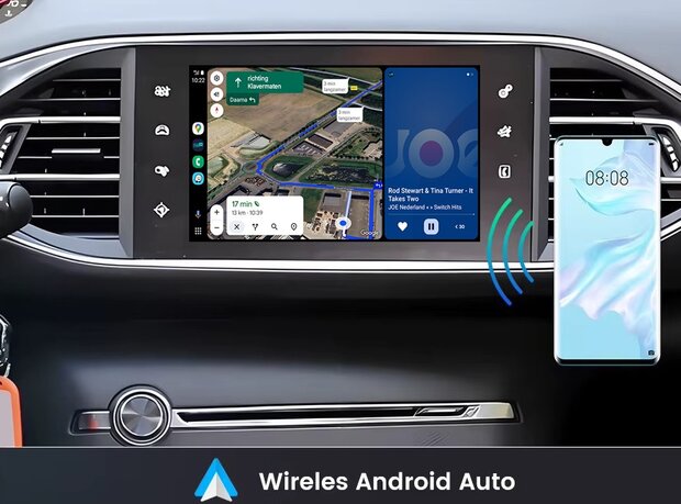 Peugeot Citroën Draadloze Apple Carplay & Android Auto module PSA NAC Systeem | PSA Peugeot Citroën Interface Navigatie uitbreiding NAC Systeem Draadloos | Behoud origineel scherm en functies