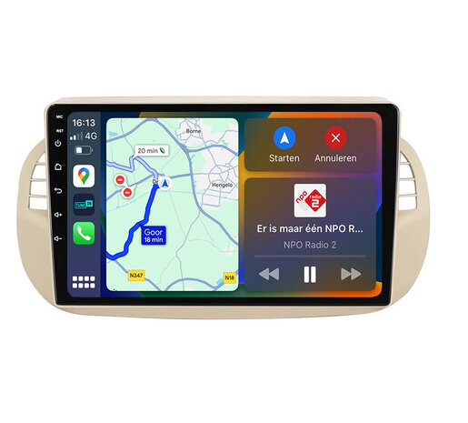 Android navigatie radio Fiat 500 Creme 2007-2015