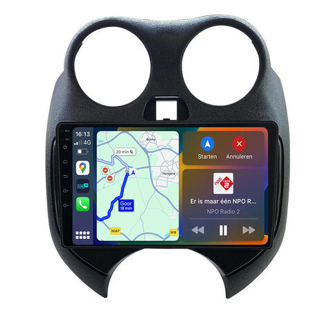 Android navigatie radio Nissan Micra 2010-2013 Apple Carplay Android Auto