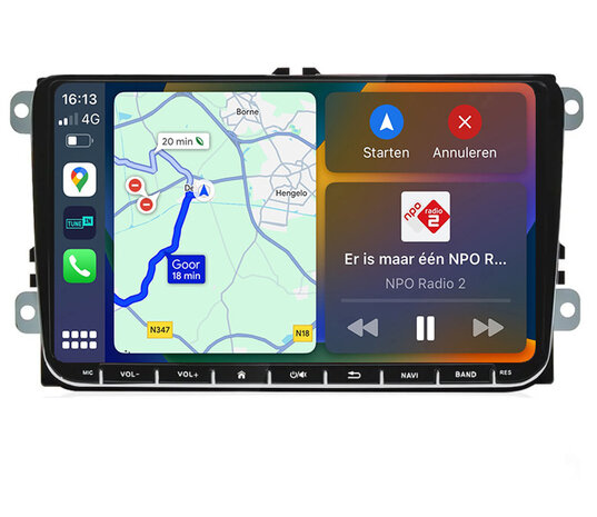 Android navigatie radio VW Volkswagen Golf Polo Passat Touran Tiguan Apple Carplay Android Auto