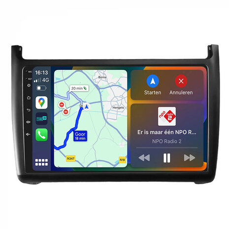 Android navigatie radio met Apple Carplay & Android Auto Draadloos & Bekabeld VW Polo 6R