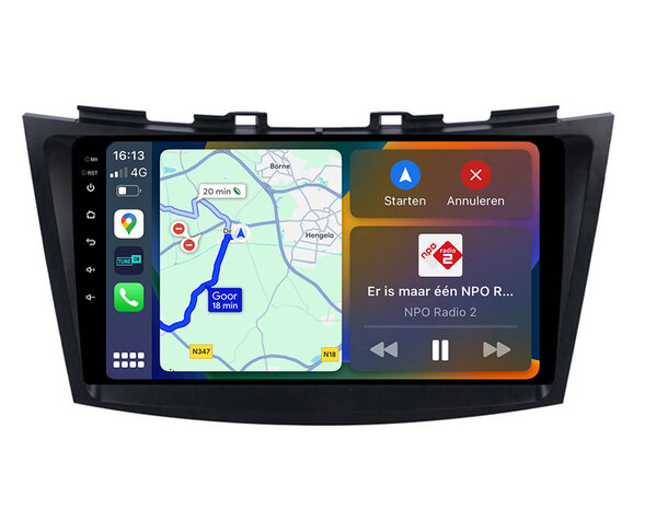 Android navigatie radio met Apple Carplay & Android Auto Draadloos & Bekabeld Suzuki Swift 