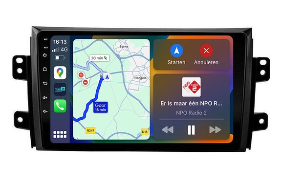 Android Navigatie Radio met Apple Carplay & Android Auto Draadloos & Bekabeld Suzuki SX4 Fiat Sedici 2005-2014