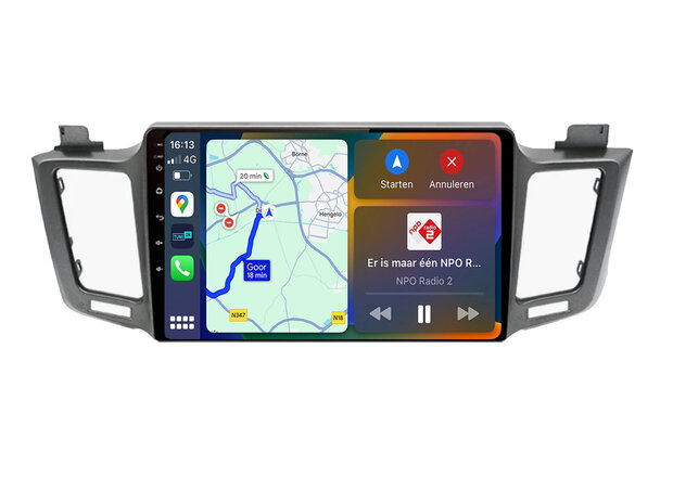 Android navigatie radio met Apple Carplay & Android Auto Draadloos & Bekabeld Toyota RAV4