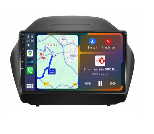 Android navigatie radio met Apple Carplay & Android Auto Draadloos & Bekabeld Hyundai IX35 Tuscon
