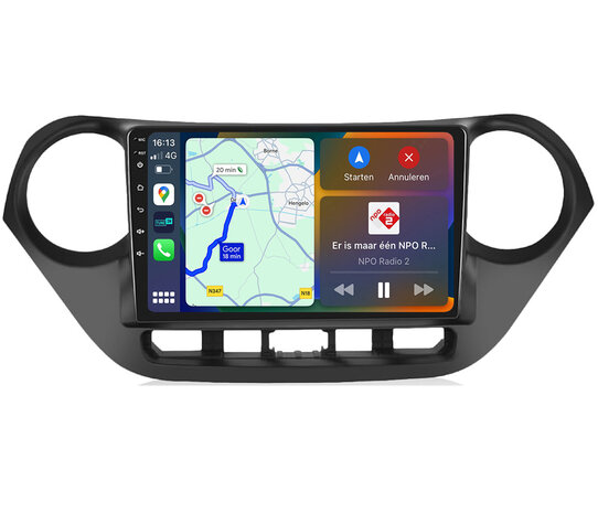 Android navigatie radio met Apple Carplay & Android Auto Draadloos & Bekabeld Hyundai I10