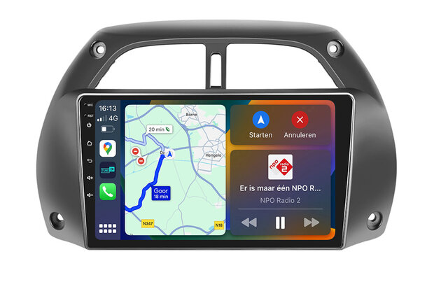 Android Navigatie Radio Toyota Rav 4 2001-2005 - Android OS - Apple Carplay - Android Auto - Draadloos - GPS - Wifi - Bluetooth