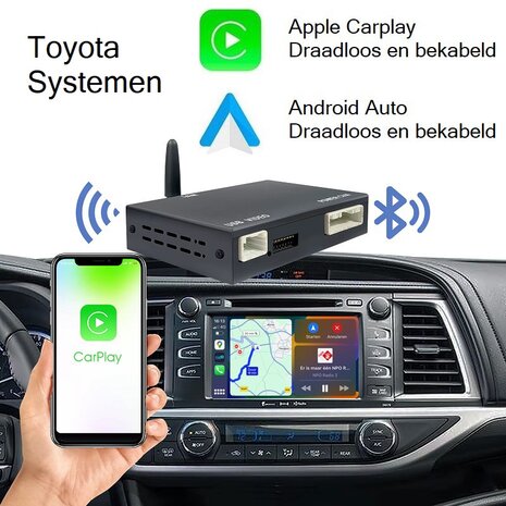 Toyota Apple Carplay Box Android Auto Module - Draadloze Interface uitbreiding Entune 2.0 en Touch 2 Systeem - Integratie met O