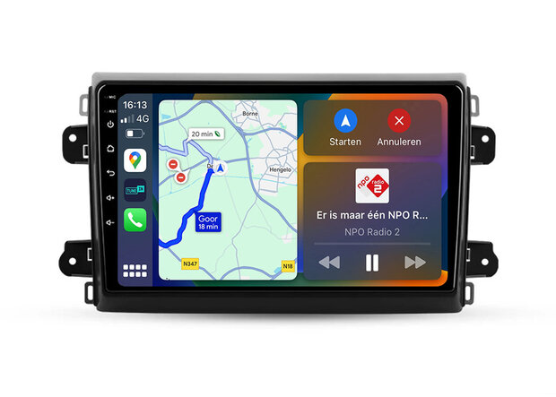 Android Navigatie Fiat Ducato 2021-2025 - Android OS - Apple Carplay - Android Auto - Draadloos - GPS - Wifi - Bluetooth - 9 in