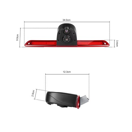 Dubbele Achteruitrijcamera Mercedes Sprinter / Volkswagen VW Crafter 2007-2019 - 3e Derde Remlicht HD Camera Dual - 2 Camera&#x