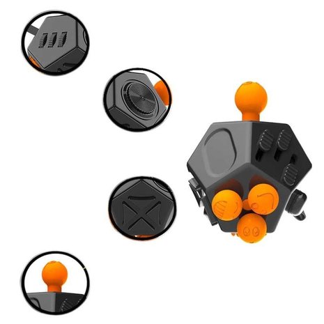Fidget Cube 2.0 PRO met 12 speelkanten , nieuw model Stress Verminderende Speel Kubus | Vinger Friemel Kubus | Stress Bal | Rage van 2017 