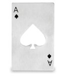 RVS Bieropener Kaart Schoppen Aas - Flesopener - Poker Bier Opener Schoppen A - Zilverkleurig RVS Bieropener Kaart Schoppen Aas - Flesopener - Poker Bier Opener Schoppen A - Zilverkleurig